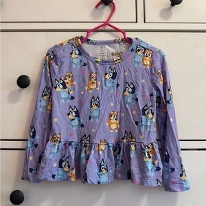 Little Sleepies Bluey long sleeve peplum shirt 2T